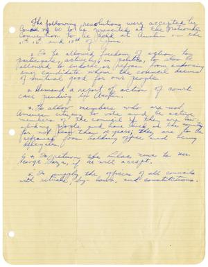 [Resolutions from LULAC Council Number Sixty to be presented at the National Convention]