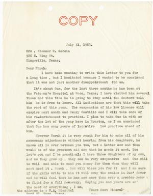 [Letter from John J. Herrera to Eleanor R. Garcia - 1963-07-31]