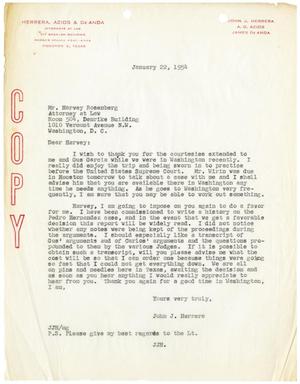 [Letter from John J. Herrera to Harvey Rosenberg - 1954-01-22]