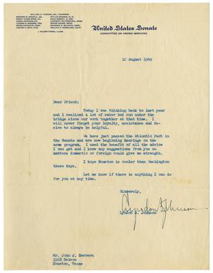 [Letter from Lyndon B. Johnson to John J. Herrera - 1949-08-12]