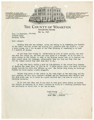 [Letter from T. W. "Buckshot" Lane to John J. Herrera - 1949-05-14]