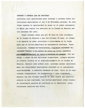 [Campaign speech by John J. Herrera for Roy Hofheinz]