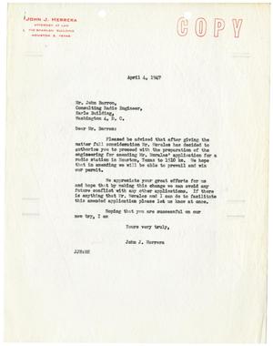 [Letter from John J. Herrera to John H. Barron - 1947-04-04]