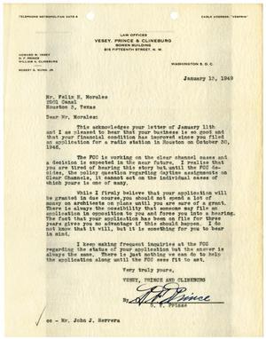 [Letter from D. F. Prince to Felix H. Morales - 1949-01-13]