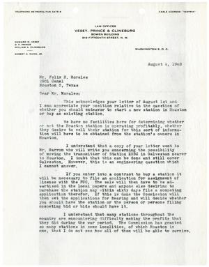 [Letter from D. F. Prince to Felix H. Morales - 1948-08-04]