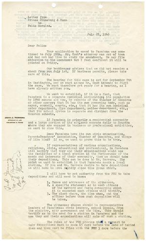 [Letter from Prince Clineburg & Nunn to Felix H. Morales - 1949-07-27]
