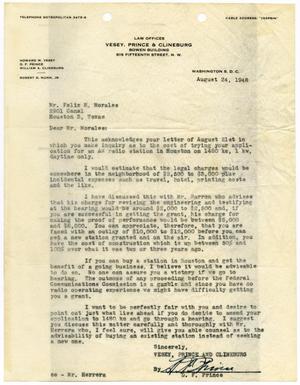 [Letter from D. F. Prince to Felix H. Morales - 1948-08-24]