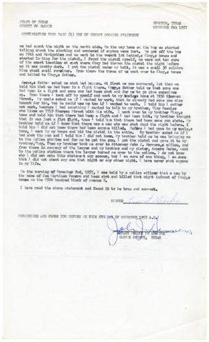 [Affidavit from Ernest Rosales, page one - 1957-11-06]