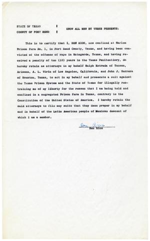 [Affidavit from Ben Rios]