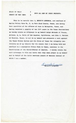 [Affidavit from Ernesto Longoria]
