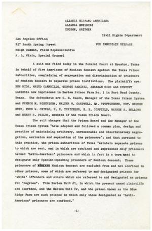 [Affidavit from Alianza Hispano Americana, Civil Rights Department]
