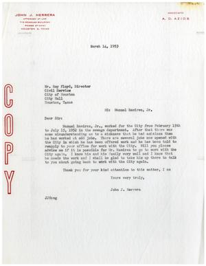 [Letter from John J. Herrera to Roy Floyd - 1953-03-14]