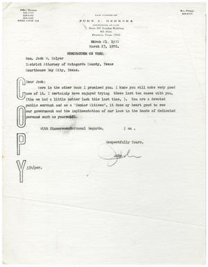 [Letter from John J. Herrera to Jack W. Salyer - 1970-03]