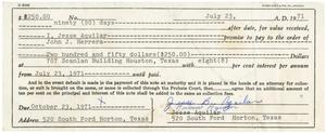 [Promissory Note from Jesse Aquilar to John J. Herrera - 1971-07-23]