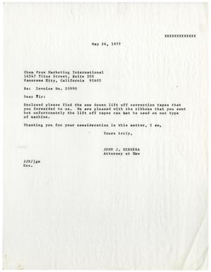 [Letter from John J. Herrera to Chem Prox Marketing International - 1977-05-24]