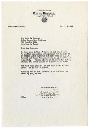 [Letter from R. Bruce Carter to John J. Herrera - 1946-04-11]