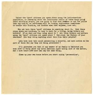 [Anonymous letter]
