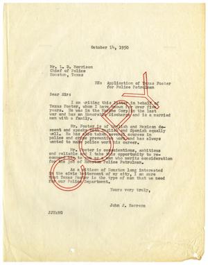 [Letter from John J. Herrera to L. D. Morrison - 1950-10-14]