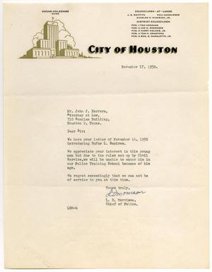 [Letter from L. D. Morrison to John J. Herrera - 1950-11-17]