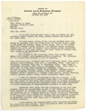 [Letter from John J. Herrera to George J. Garza - 1951-01-15]