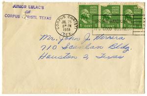[Envelope from Josie Falcon to John J. Herrera - 1951-07-25]