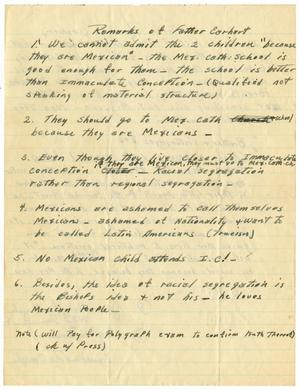 Remarks of Father Earhart