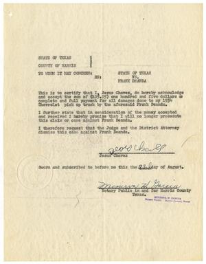 [Notarized statement from Jesus Chavez, State of Texas vs. Frank Deanda]