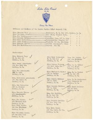 [Roster of Deming, New Mexico Ladies LULAC Council Number 214]