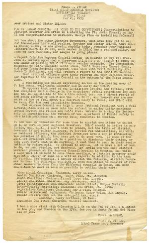 [Letter from Frank M. Pinedo to Texas LULAC Members - 1953-05-23]