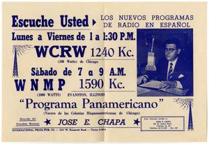 [Advertisement for José E. Chapa's radio programs -1953]