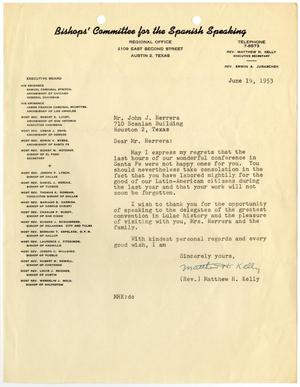 [Letter from Matthew H. Kelly to John J. Herrera - 1953-06-19]