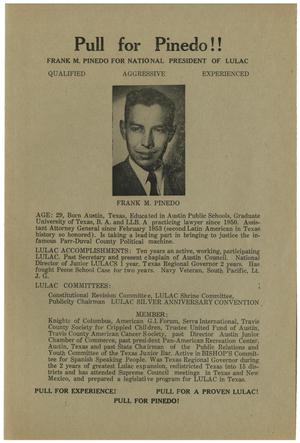 [Political Flyer for Frank M. Pinedo for LULAC National President]