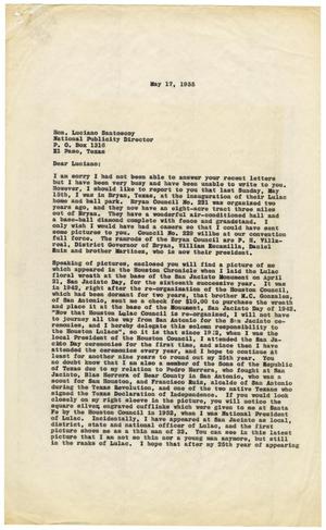[Letter from John J. Herrera to Luciano Santoscoy - 1955-05-17]