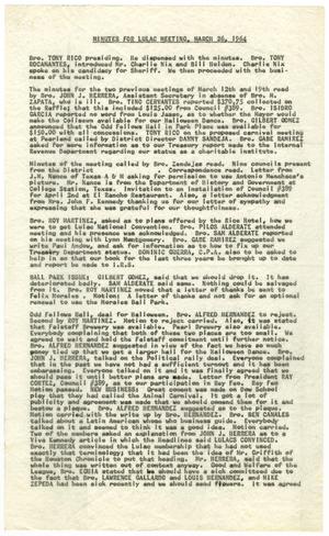 [Minutes from the LULAC Meeting - 1964-03-26]