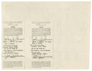 [Payee endorsement signature of John J. Herrera on two money orders]