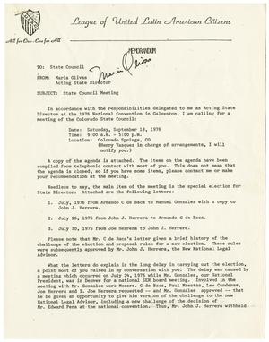 [Memorandum from Maria Olivares to State Council]