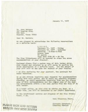 [Letter from Christie Caradonio to John J. Herrera - 1977-01-11]