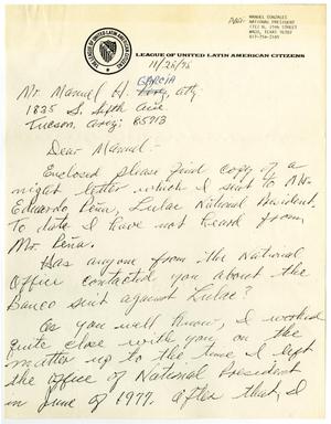 [Letter from Manuel Gonzales to Manuel H. Garcia - 1978-11-28]