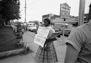 Woman at a civil rights demonstration