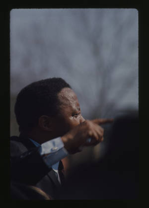 Hosea William speaking during Selma to Montgomery March, Alabama, 1965