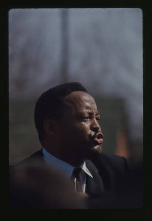 Hosea William speaking during Selma to Montgomery March, Alabama, 1965