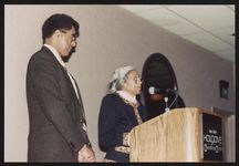 [Rosa Parks at an Ann Arbor event with William McCauley] [graphic].