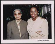 [Rosa Parks and Carol Moseley Braun at Braun's U.S. Senate campaign reception, Atlanta, Georgia] [graphic] /