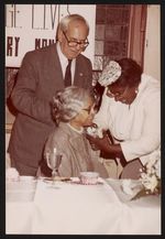 [Rosa Parks at an event, likely in Cambridge, Massachusetts, 1984] [graphic].