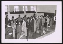 Mrs. Leona McCauley in church service, St. Matthew AME Church, Detroit, Michigan [graphic].