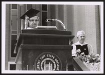[Rosa Parks speaking at Jersey City State College's commencement ceremony where she was awarded a Doctor of Humane Letters degree, Jersey City, New Jersey, 1983] [graphic].