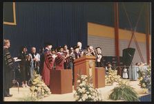 [Commencement ceremony at the University of Michigan-Dearborn, where Rosa Parks was awarded a Doctor of Laws degree, 1991] [graphic].