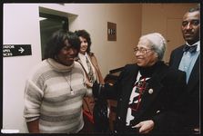 [Rosa Parks talking with others, at an event, Detroit, Michigan] [graphic] /