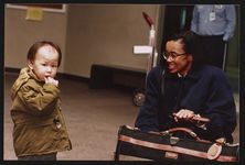 [Rosa Parks' associate talking to a child during visit to Montgomery, Alabama] [graphic].