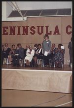 [Monterey Peninsula College, Black History Month program, featuring Rosa Parks, Monterey, California, 1990] [graphic].